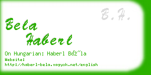 bela haberl business card